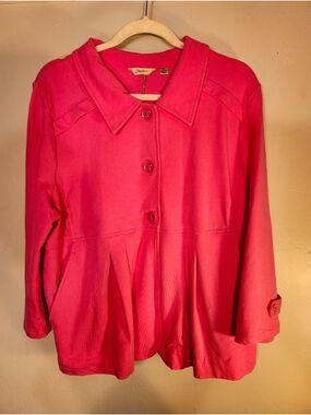 Motto Hot Pink Button-Front Blazer Jacket